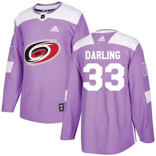 Adidas Hurricanes #33 Scott Darling Purple Authentic Fights Cancer Stitched Youth NHL Jersey inbean