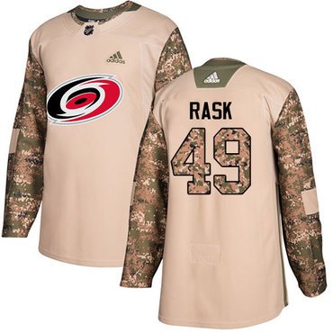 Adidas Hurricanes #49 Victor Rask Camo Authentic 2017 Veterans Day Stitched Youth NHL Jersey inbean