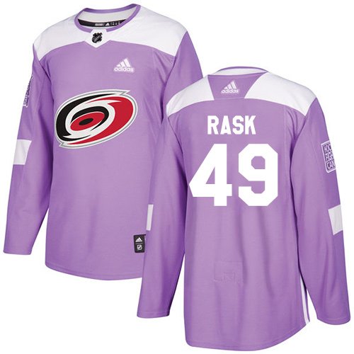 Adidas Hurricanes #49 Victor Rask Purple Authentic Fights Cancer Stitched Youth NHL Jersey inbean