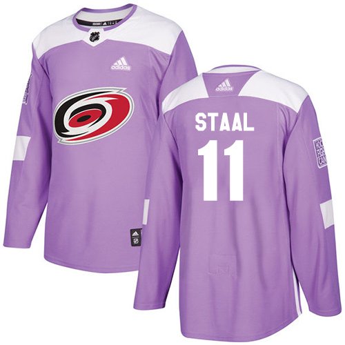 Adidas Hurricanes #11 Jordans Staal Purple Authentic Fights Cancer Stitched Youth NHL Jersey inbean