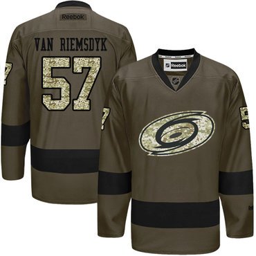 Adidas Hurricanes #57 Trevor Van Riemsdyk Green Salute to Service Stitched Youth NHL Jersey inbean