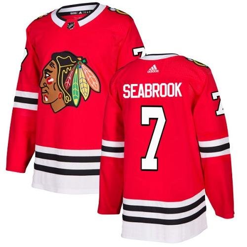 Adidas Blackhawks #7 Brent Seabrook Red Home Authentic Stitched Youth NHL Jersey inbean