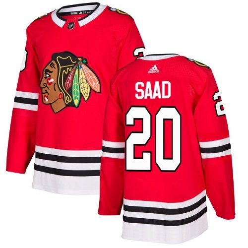 Adidas Blackhawks #20 Brandon Saad Red Home Authentic Stitched Youth NHL Jersey inbean