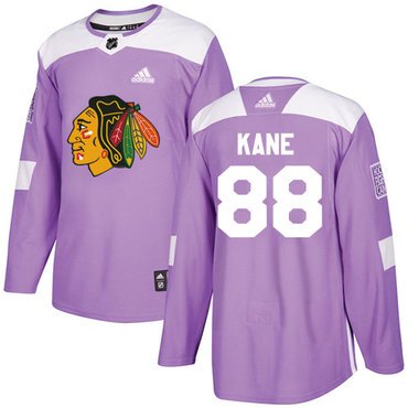 Adidas Blackhawks #88 Patrick Kane Purple Authentic Fights Cancer Stitched Youth NHL Jersey inbean