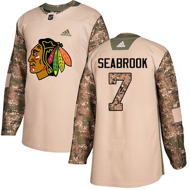 Adidas Blackhawks #7 Brent Seabrook Camo Authentic 2017 Veterans Day Stitched Youth NHL Jersey inbean