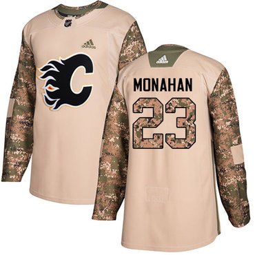 Adidas Flames #23 Sean Monahan Camo Authentic 2017 Veterans Day Stitched Youth NHL Jersey inbean