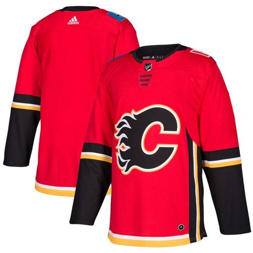 Adidas Flames Blank Red Home Authentic Stitched Youth NHL Jersey inbean