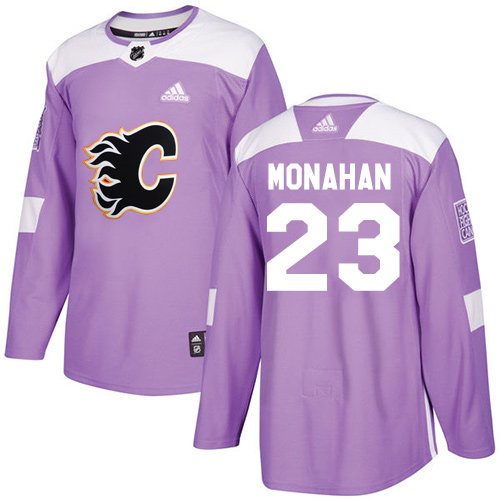 Adidas Flames #23 Sean Monahan Purple Authentic Fights Cancer Stitched Youth NHL Jersey inbean