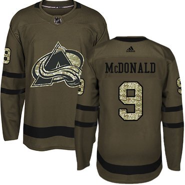 Adidas Avalanche #9 Lanny McDonald Green Salute to Service Stitched Youth NHL Jersey inbean