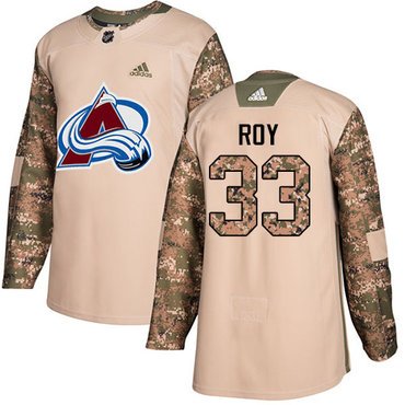 Adidas Avalanche #33 Patrick Roy Camo Authentic 2017 Veterans Day Stitched Youth NHL Jersey inbean