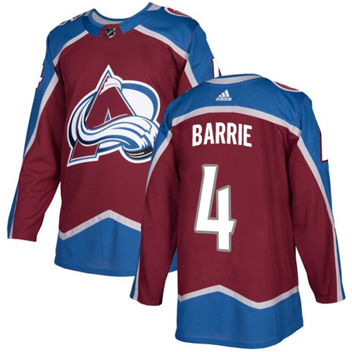 Adidas Avalanche #4 Tyson Barrie Burgundy Home Authentic Stitched Youth NHL Jersey inbean