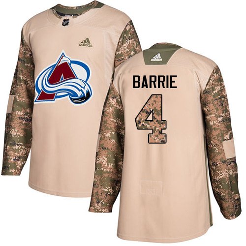 Adidas Avalanche #4 Tyson Barrie Camo Authentic 2017 Veterans Day Stitched Youth NHL Jersey inbean