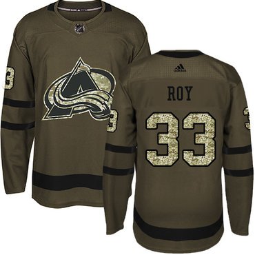 Adidas Avalanche #33 Patrick Roy Green Salute to Service Stitched Youth NHL Jersey inbean