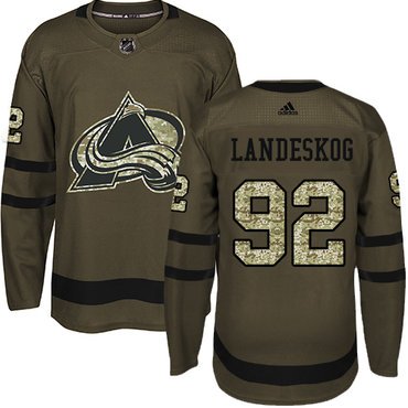 Adidas Avalanche #92 Gabriel Landeskog Green Salute to Service Stitched Youth NHL Jersey inbean