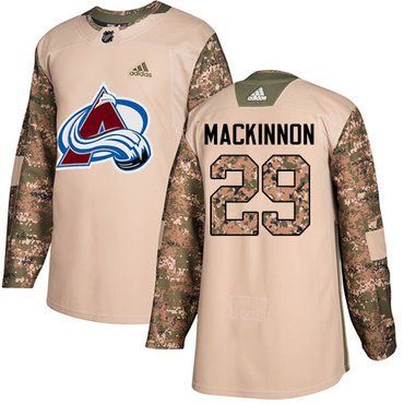 Adidas Avalanche #29 Nathan MacKinnon Camo Authentic 2017 Veterans Day Stitched Youth NHL Jersey inbean