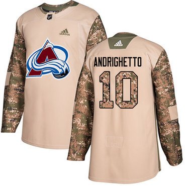 Adidas Avalanche #10 Sven Andrighetto Camo Authentic 2017 Veterans Day Stitched Youth NHL Jersey inbean