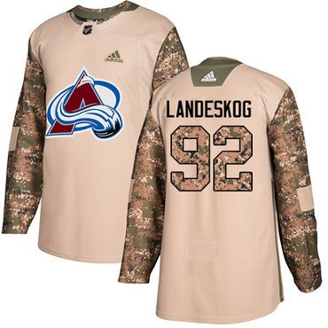 Adidas Avalanche #92 Gabriel Landeskog Camo Authentic 2017 Veterans Day Stitched Youth NHL Jersey inbean