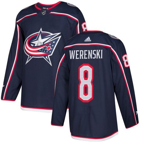 Adidas Blue Jackets #8 Zach Werenski Navy Blue Home Authentic Stitched Youth NHL Jersey inbean