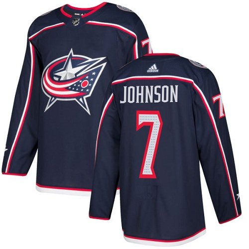 Adidas Blue Jackets #7 Jack Johnson Navy Blue Home Authentic Stitched Youth NHL Jersey inbean