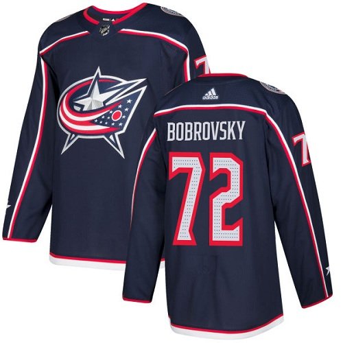 Adidas Blue Jackets #72 Sergei Bobrovsky Navy Blue Home Authentic Stitched Youth NHL Jersey inbean