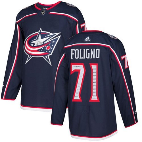 Adidas Blue Jackets #71 Nick Foligno Navy Blue Home Authentic Stitched Youth NHL Jersey inbean