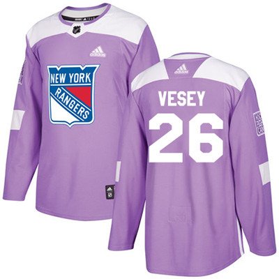 Adidas Detroit Rangers #26 Jimmy Vesey Purple Authentic Fights Cancer Stitched Youth NHL Jersey inbean