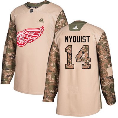 Adidas Detroit Red Wings #14 Gustav Nyquist Camo Authentic 2017 Veterans Day Stitched Youth NHL Jersey inbean