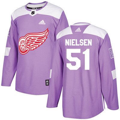 Adidas Detroit Red Wings #51 Frans Nielsen Purple Authentic Fights Cancer Stitched Youth NHL Jersey inbean