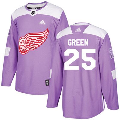 Adidas Detroit Red Wings #25 Mike Green Purple Authentic Fights Cancer Stitched Youth NHL Jersey inbean