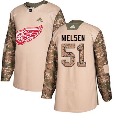 Adidas Detroit Red Wings #51 Frans Nielsen Camo Authentic 2017 Veterans Day Stitched Youth NHL Jersey inbean