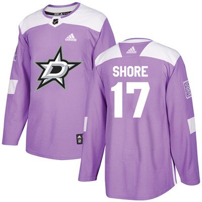 Adidas Dallas Stars #17 Devin Shore Purple Authentic Fights Cancer Youth Stitched NHL Jersey inbean