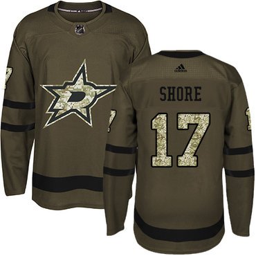 Adidas Dallas Stars #17 Devin Shore Green Salute to Service Youth Stitched NHL Jersey inbean