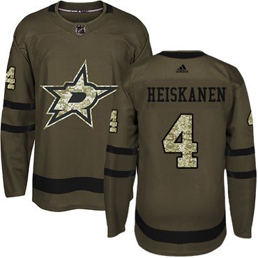 Adidas Dallas Stars #4 Miro Heiskanen Green Salute to Service Youth Stitched NHL Jersey inbean