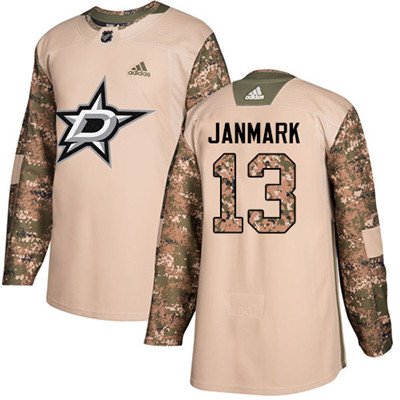 Adidas Dallas Stars #13 Mattias Janmark Camo Authentic 2017 Veterans Day Youth Stitched NHL Jersey inbean