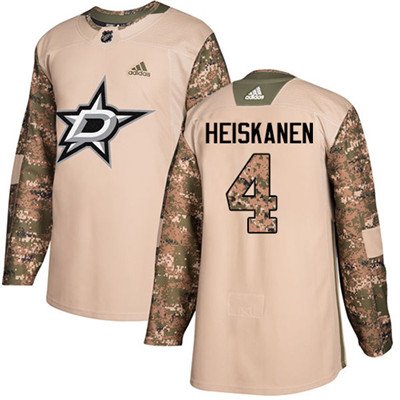 Adidas Dallas Stars #4 Miro Heiskanen Camo Authentic 2017 Veterans Day Youth Stitched NHL Jersey inbean