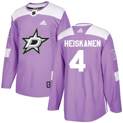 Adidas Dallas Stars #4 Miro Heiskanen Purple Authentic Fights Cancer Youth Stitched NHL Jersey inbean