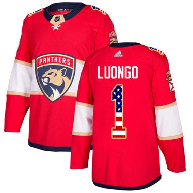 Adidas Florida Panthers #1 Roberto Luongo Red Home Authentic USA Flag Stitched Youth NHL Jersey inbean