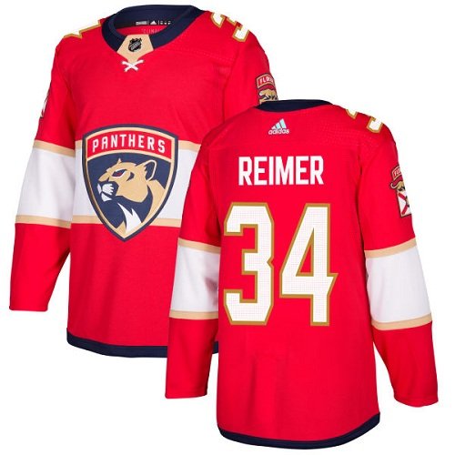 Adidas Florida Panthers #34 James Reimer Red Home Authentic Stitched Youth NHL Jersey inbean