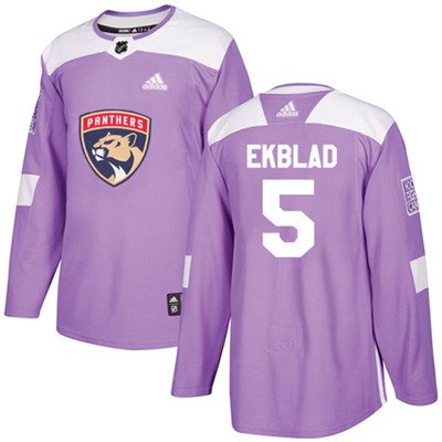 Adidas Florida Panthers #5 Aaron Ekblad Purple Authentic Fights Cancer Stitched Youth NHL Jersey inbean