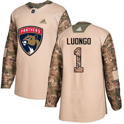 Adidas Florida Panthers #1 Roberto Luongo Camo Authentic 2017 Veterans Day Stitched Youth NHL Jersey inbean