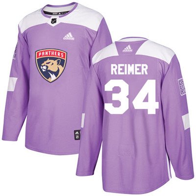 Adidas Florida Panthers #34 James Reimer Purple Authentic Fights Cancer Stitched Youth NHL Jersey inbean