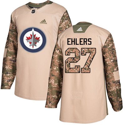 Adidas Winnipeg Jets #27 Nikolaj Ehlers Camo Authentic 2017 Veterans Day Stitched Youth NHL Jersey inbean