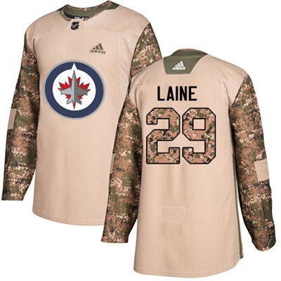 Adidas Winnipeg Jets #29 Patrik Laine Camo Authentic 2017 Veterans Day Stitched Youth NHL Jersey inbean