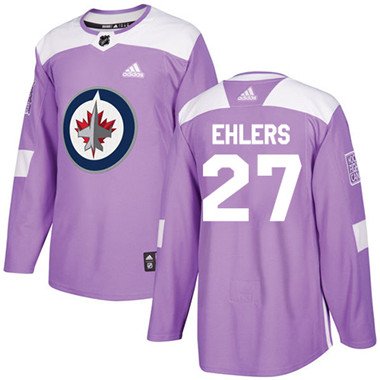 Adidas Winnipeg Jets #27 Nikolaj Ehlers Purple Authentic Fights Cancer Stitched Youth NHL Jersey inbean