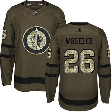 Adidas Winnipeg Jets #26 Blake Wheeler Green Salute to Service Stitched Youth NHL Jersey inbean