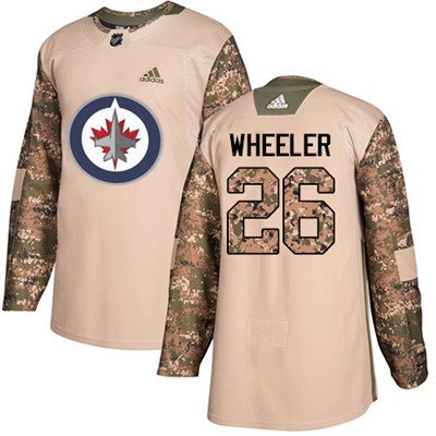 Adidas Winnipeg Jets #26 Blake Wheeler Camo Authentic 2017 Veterans Day Stitched Youth NHL Jersey inbean