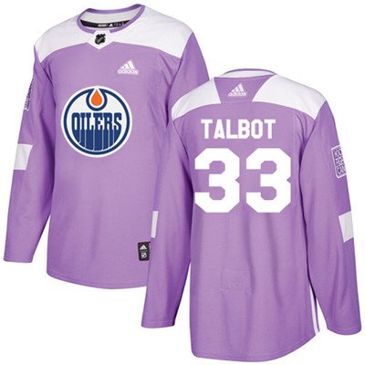 Adidas Edmonton Oilers #33 Cam Talbot Purple Authentic Fights Cancer Stitched Youth NHL Jersey inbean