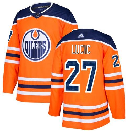 Adidas Edmonton Oilers #27 Milan Lucic Orange Home Authentic Stitched Youth NHL Jersey inbean