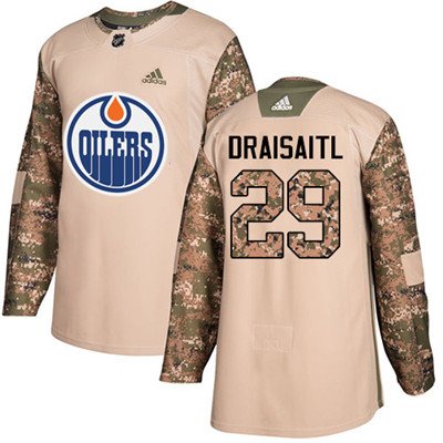 Adidas Edmonton Oilers #29 Leon Draisaitl Camo Authentic 2017 Veterans Day Stitched Youth NHL Jersey inbean