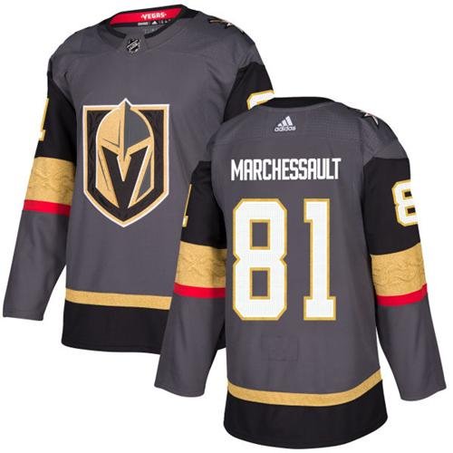 Adidas Vegas Golden Knights #81 Jonathan Marchessault Grey Home Authentic Stitched Youth NHL Jersey inbean